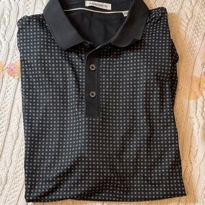 Ashworth Black and Gray Geometric Polo